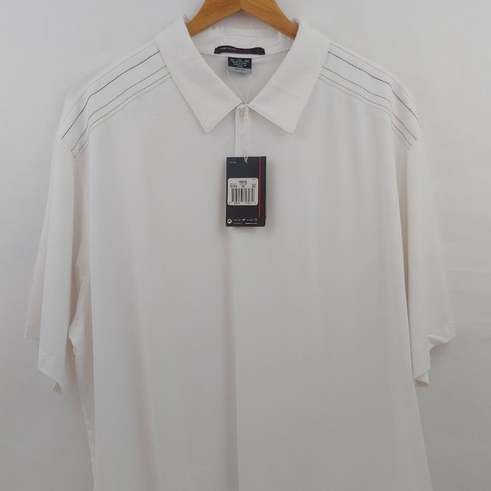 Tiger Woods Nike XXL Dri Fit White Polo Golf Shirt